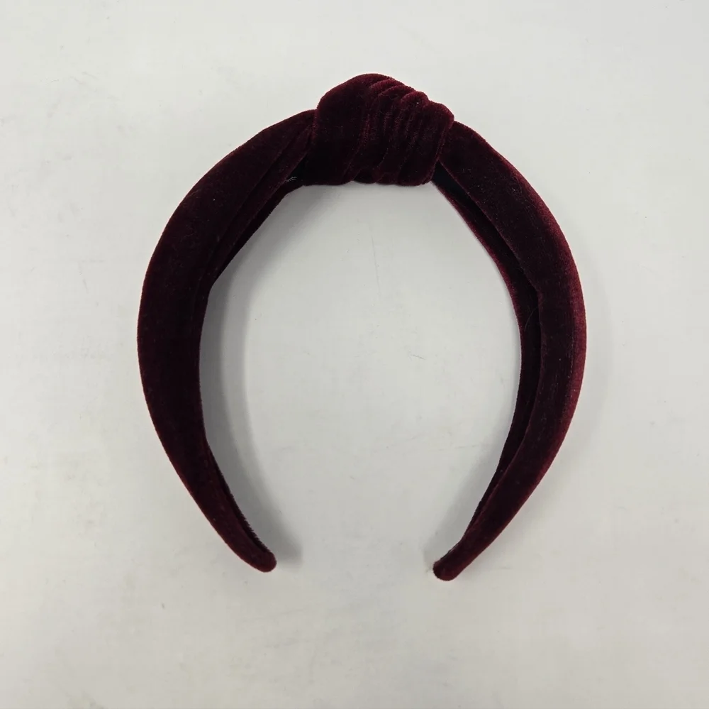 LELE SADOUGHI MAROON OXBLOOD VELVET HEADBAND TOP KNOT HAIR ACCESSORY WOMEN OS